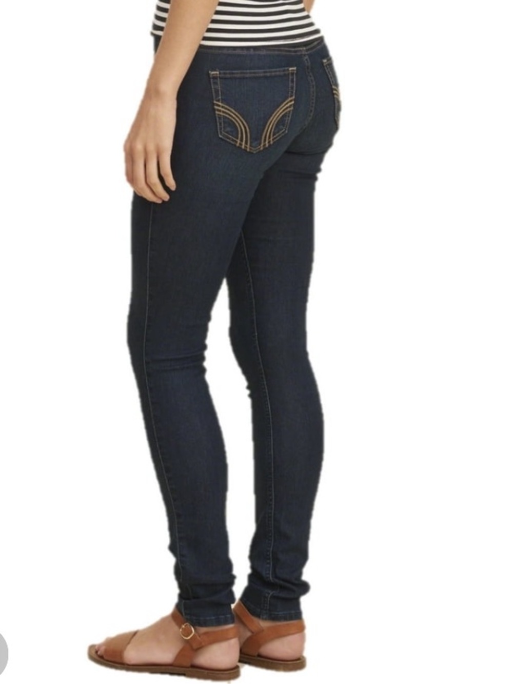 HOLLISTER Women Dark Wash Stretch Mid to low Rise Jeggings | 11R - 30/29